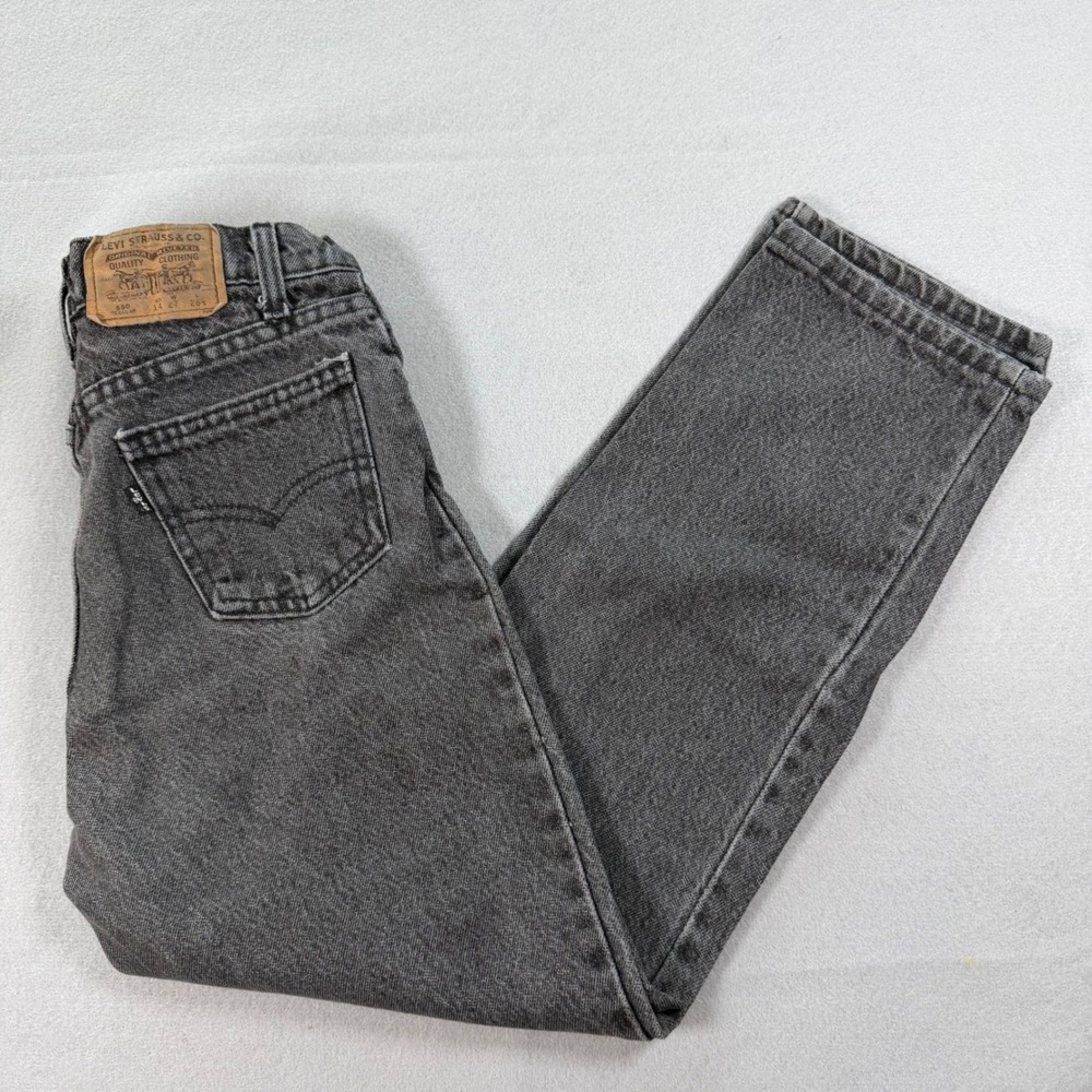 Levi Jeans kids 14 27x26 Black 550 Regular Relaxed Fit Tapered Leg Denim Pants‎